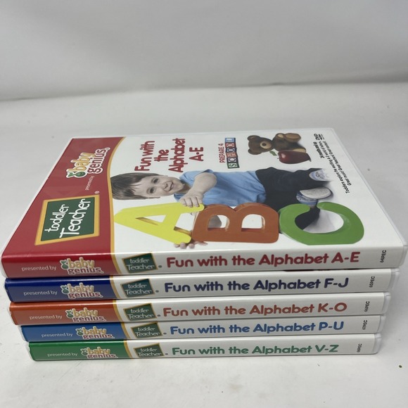 Other - Baby Genius Toddler Teacher Fun With The Alphabet A-Z 5 DVDs Collection Set